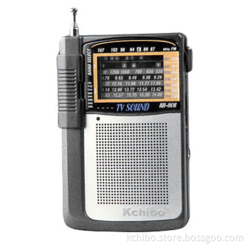 FM/MW/TV1/TV2/SW1-4 8-Band Pocket Radio with 0.25W Speaker